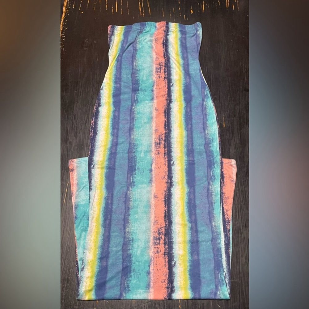 Fashion Nova Striped Maxi Dress in Blue and Pink - Picture 6 of 6
